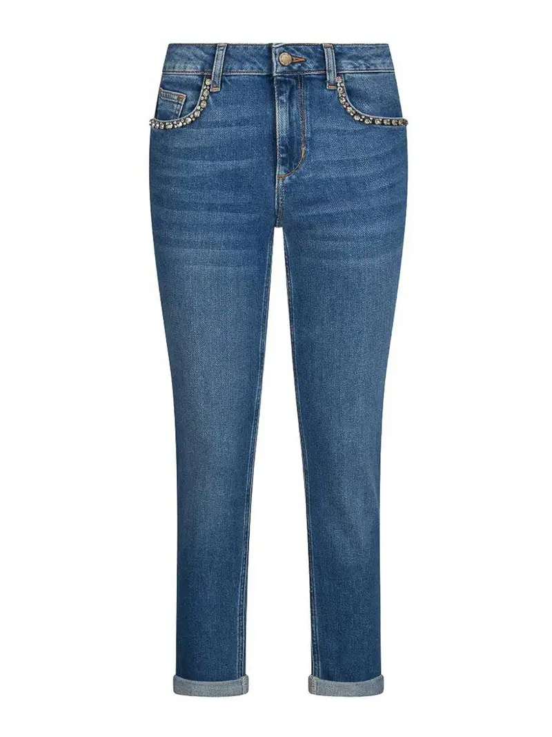 Jeans Skinny Con Risvolto Tortora