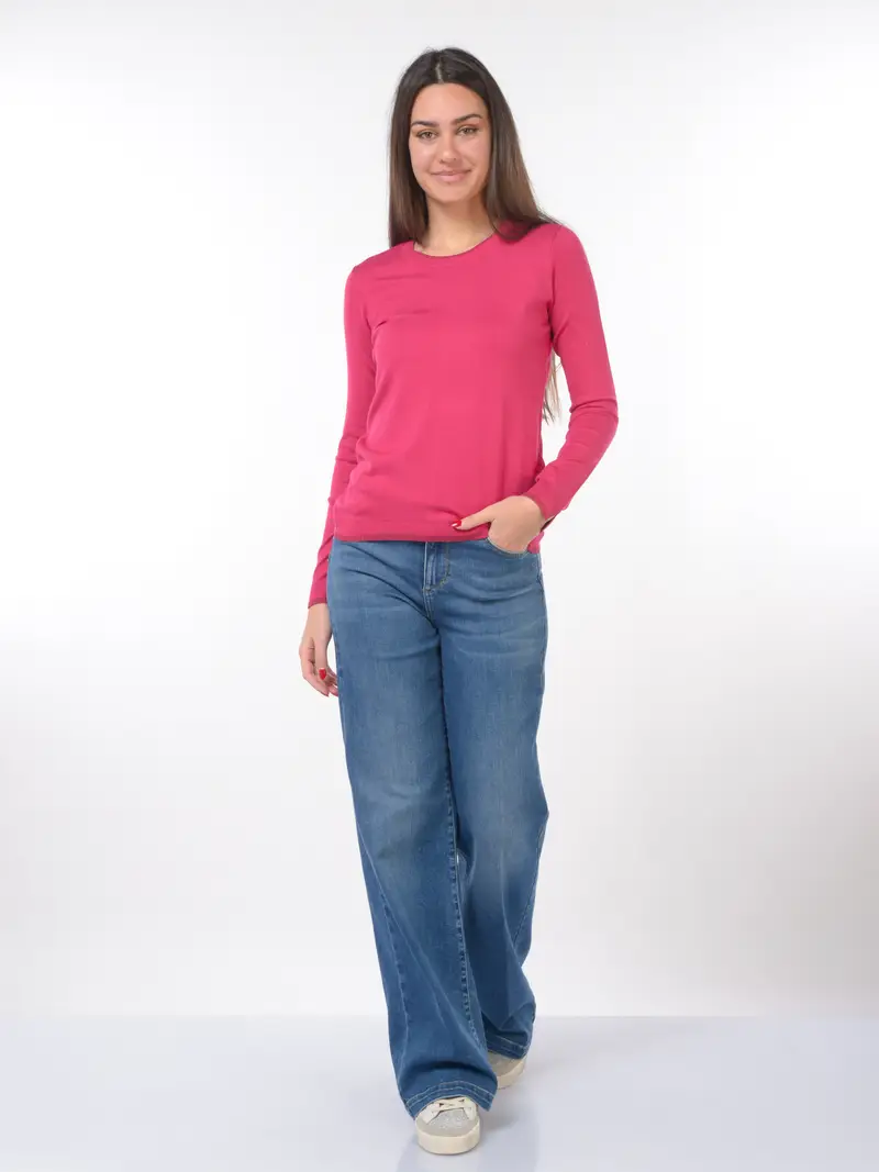 maglia da donna Liu Jo in viscosa con profili lurex VIOLA miniatura 2