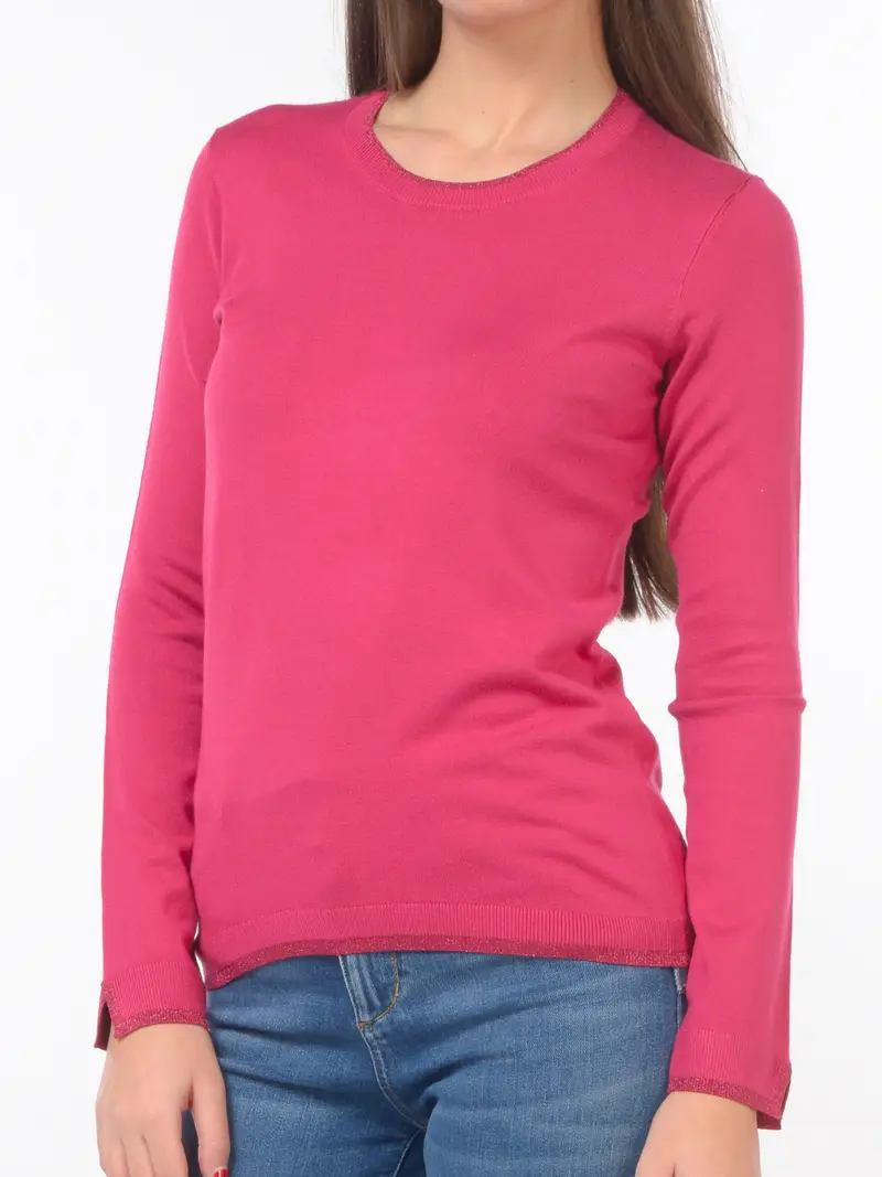 maglia da donna Liu Jo in viscosa con profili lurex VIOLA