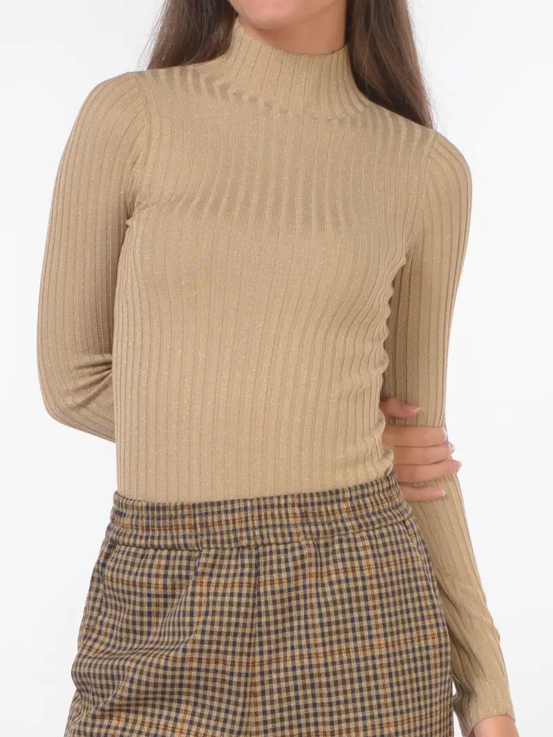 maglia da donna Liu Jo lupetto a costine Giallo