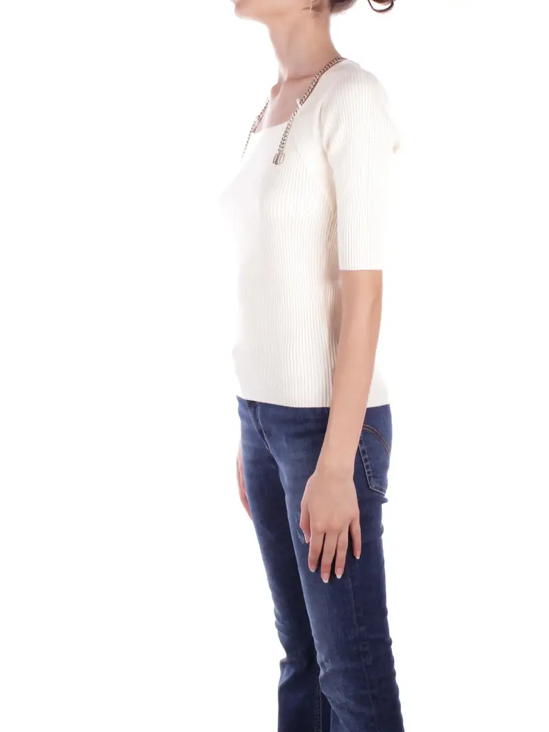 Maglia Donna LIU JO White Maglia chiusa man. gomito miniatura 2