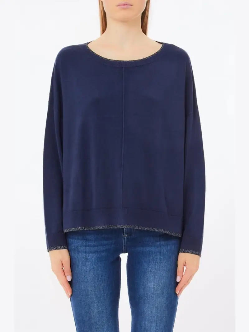 maglia in lurex blu navy