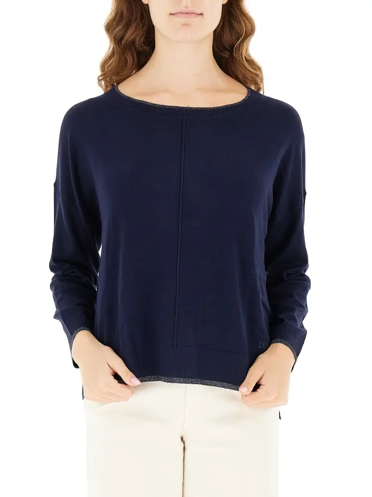 maglia maniche lunghe blu navy