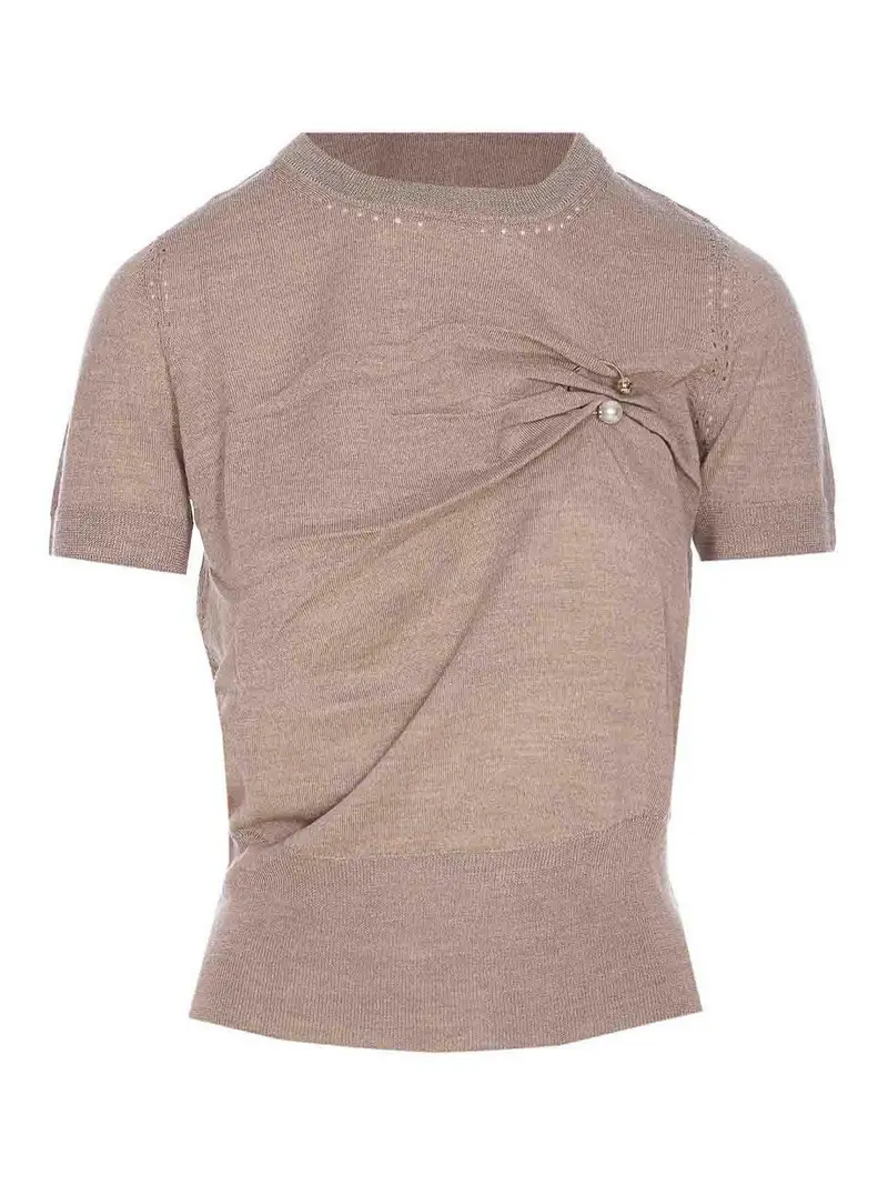 Maglione a maniche corte Beige