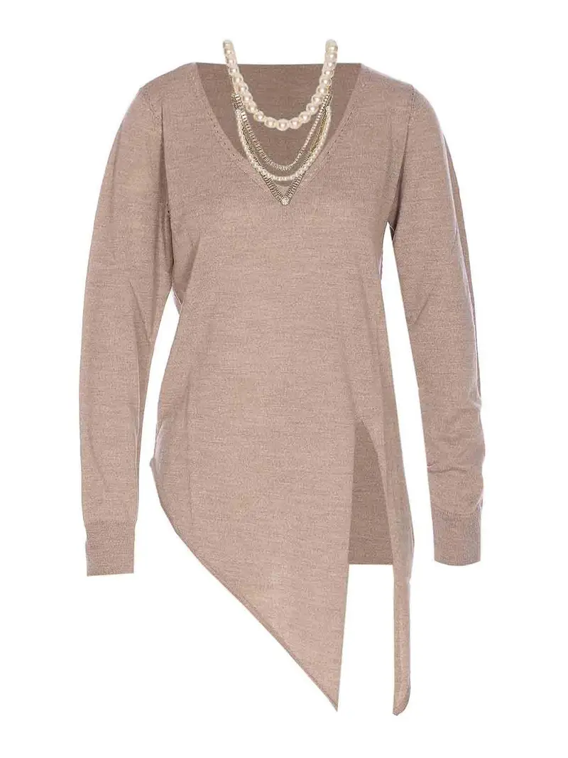 Maglione asimmetrico Beige