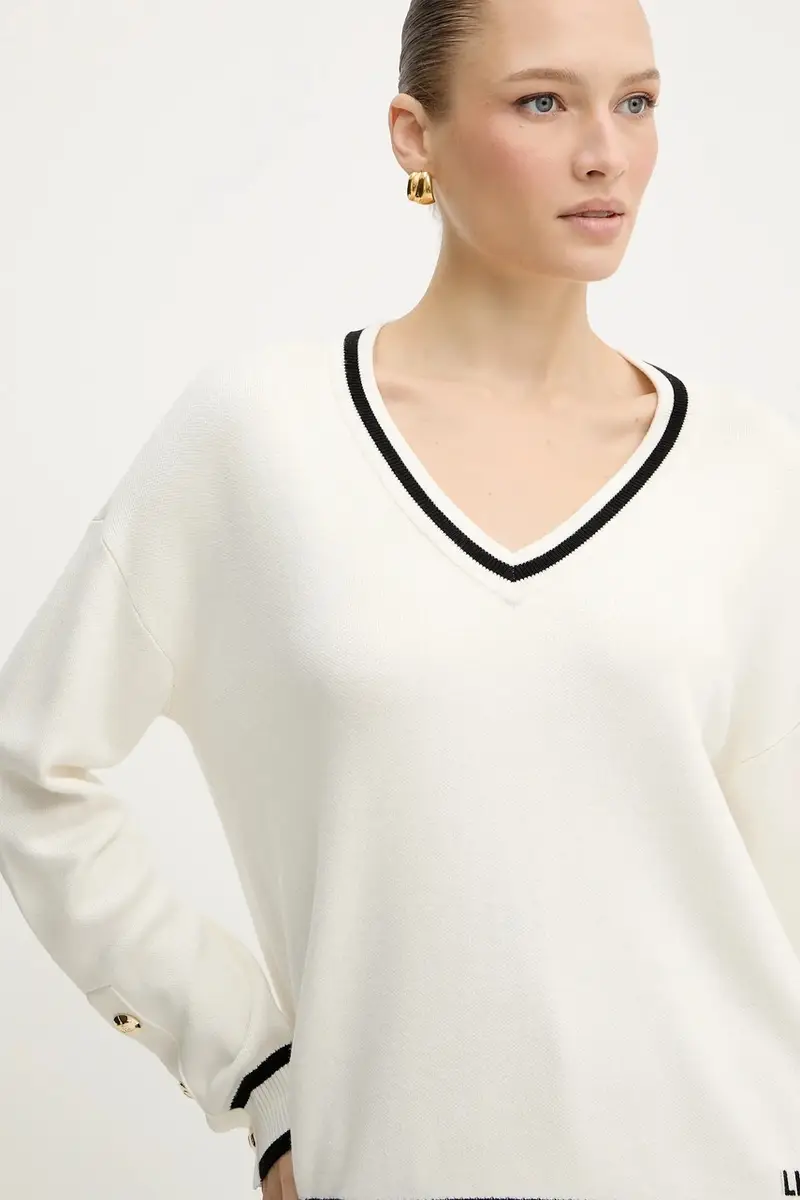 maglione con aggiunta di seta donna colore beige TF5229.MS59L miniatura 4