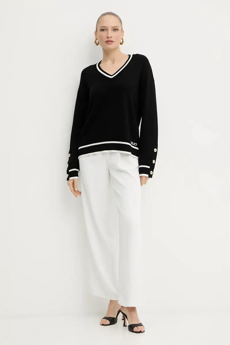 maglione con aggiunta di seta donna colore nero TF5229.MS59L miniatura 2