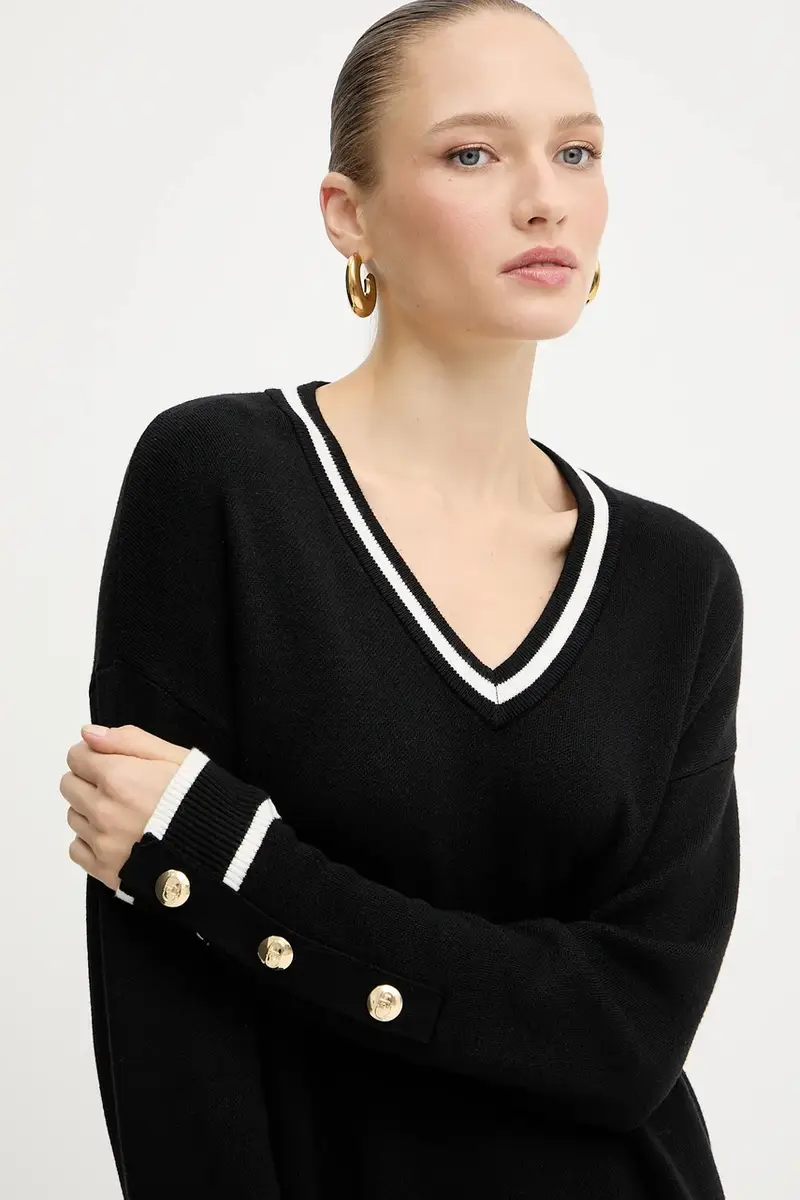 maglione con aggiunta di seta donna colore nero TF5229.MS59L miniatura 4