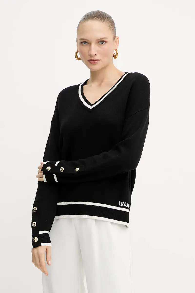 maglione con aggiunta di seta donna colore nero TF5229.MS59L