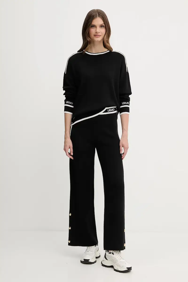 maglione con aggiunta di seta donna colore nero TF5230.MS59L miniatura 2