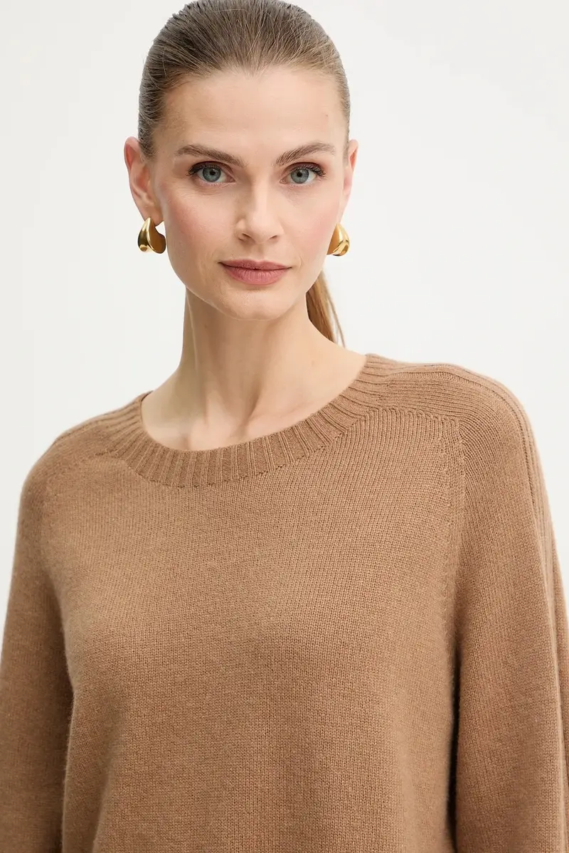 maglione con lana colore marrone MF5444 MS76L miniatura 4