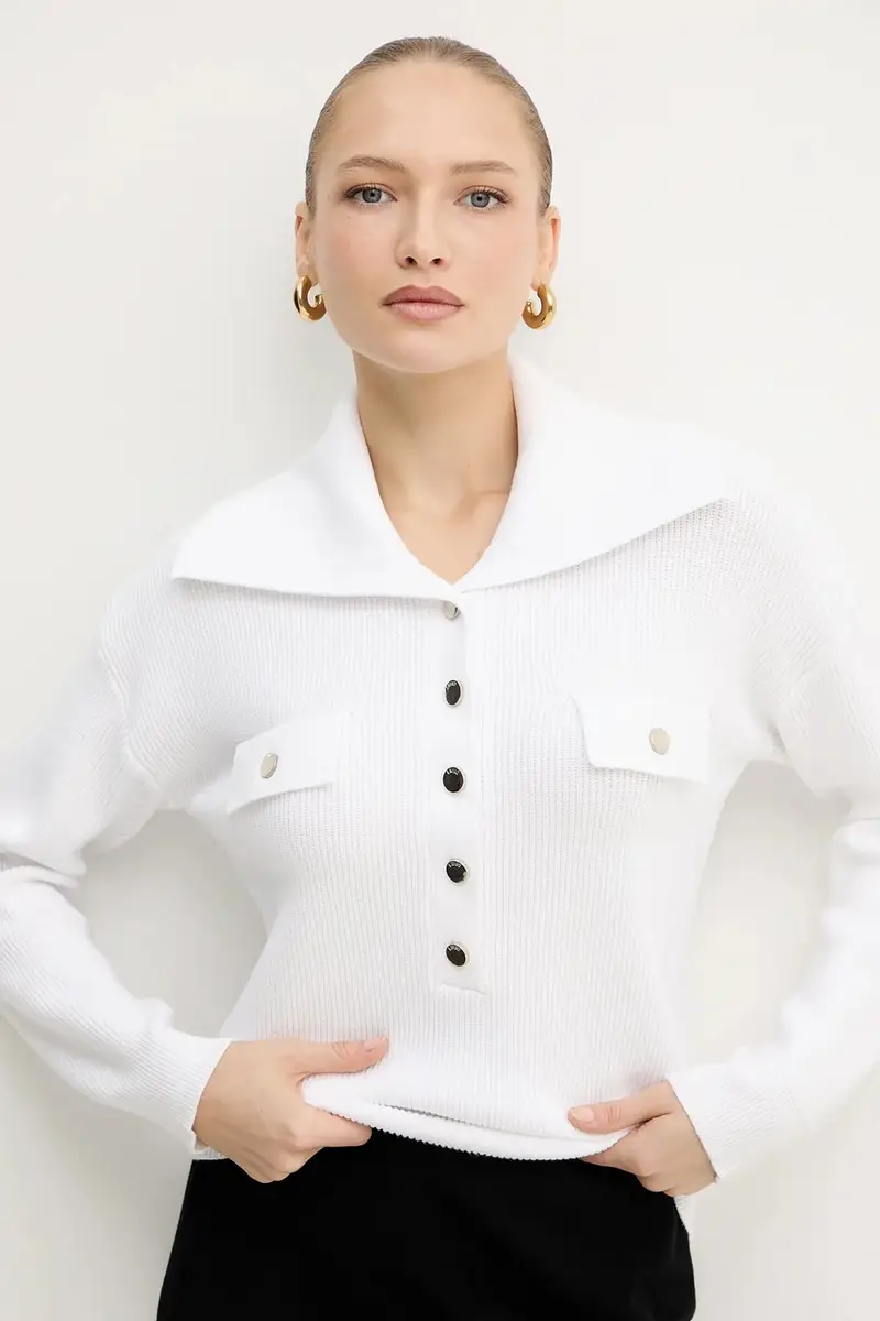 maglione donna colore bianco MF5373 MS99E miniatura 4