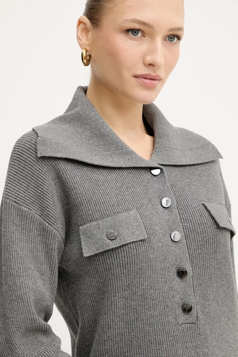 maglione donna colore grigio MF5373 MS99E miniatura 4