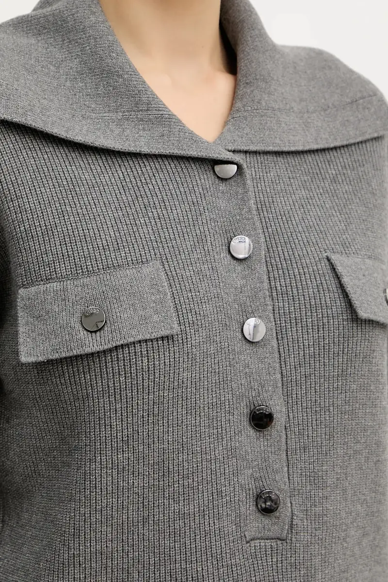 maglione donna colore grigio MF5373 MS99E miniatura 5