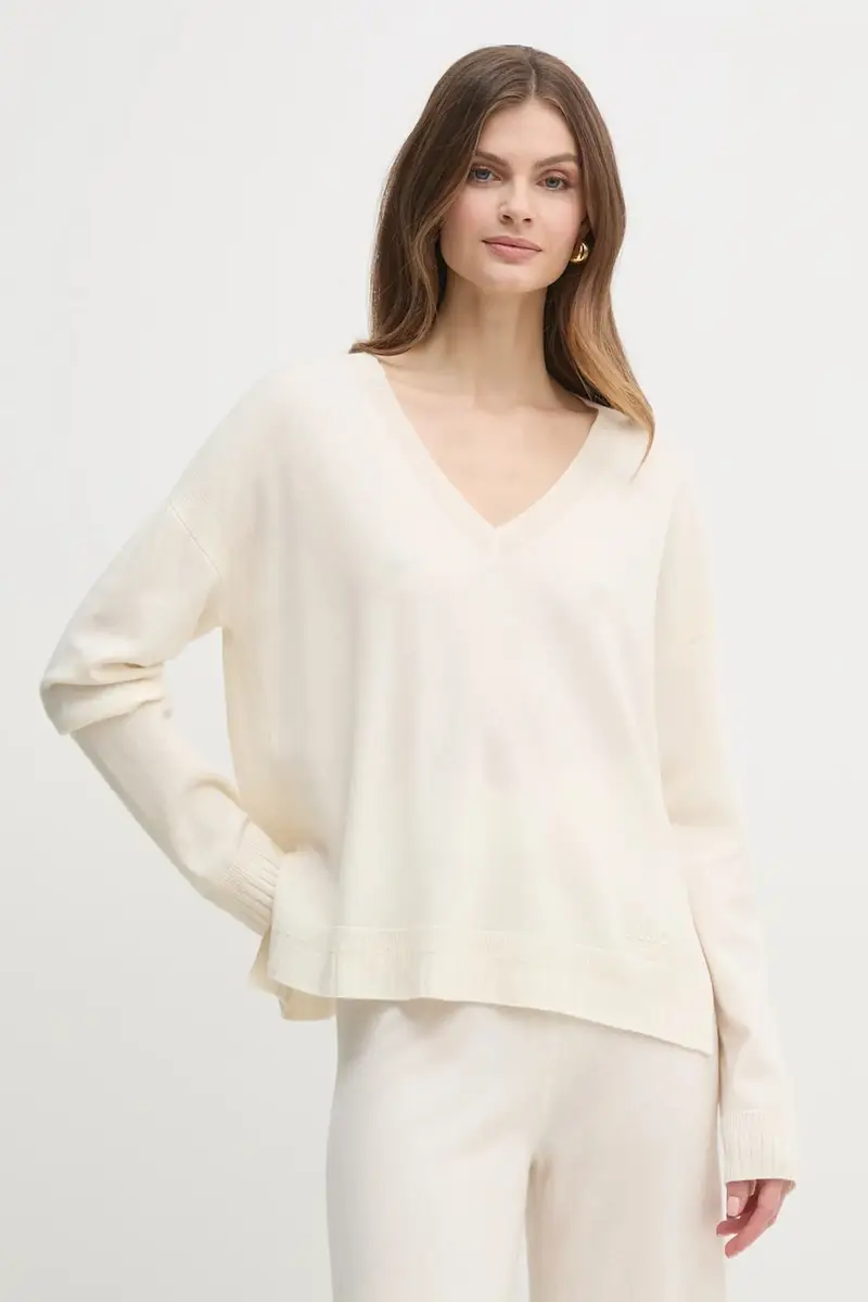 maglione in lana donna colore beige TA5078 MS026