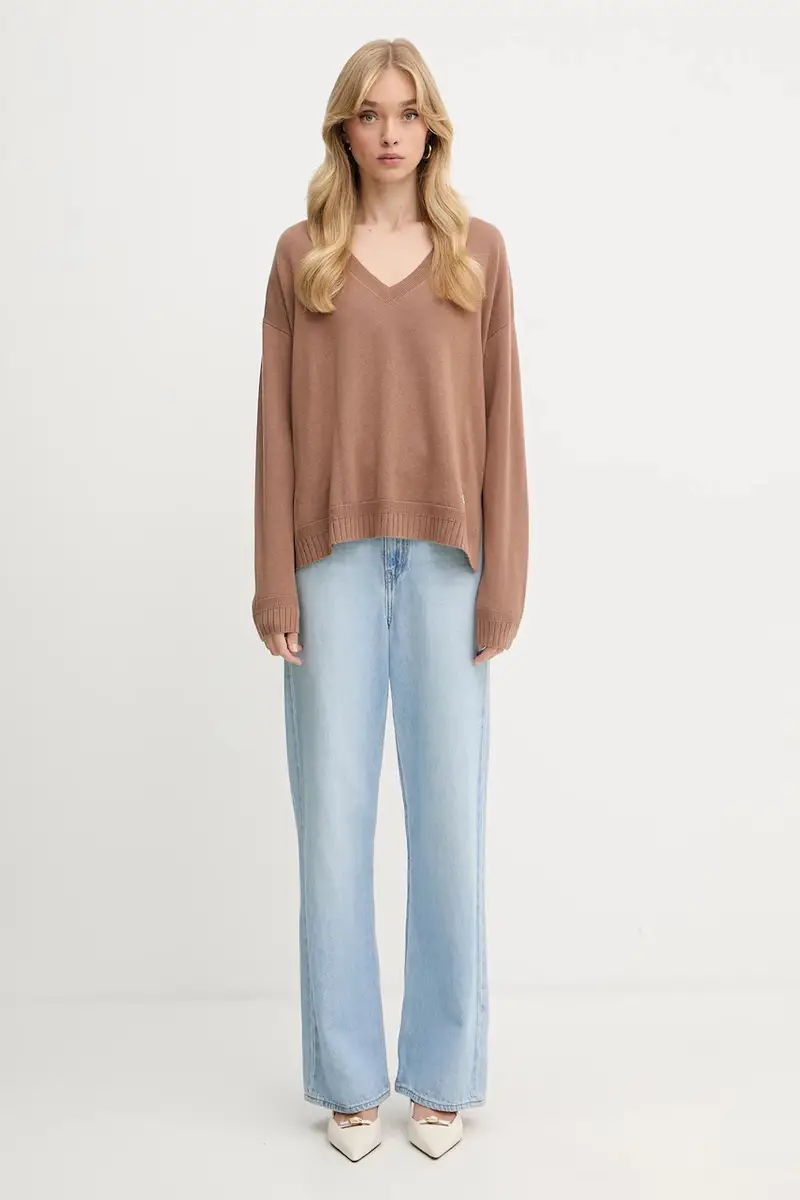 maglione in lana donna colore marrone TF5180.MS026 miniatura 2