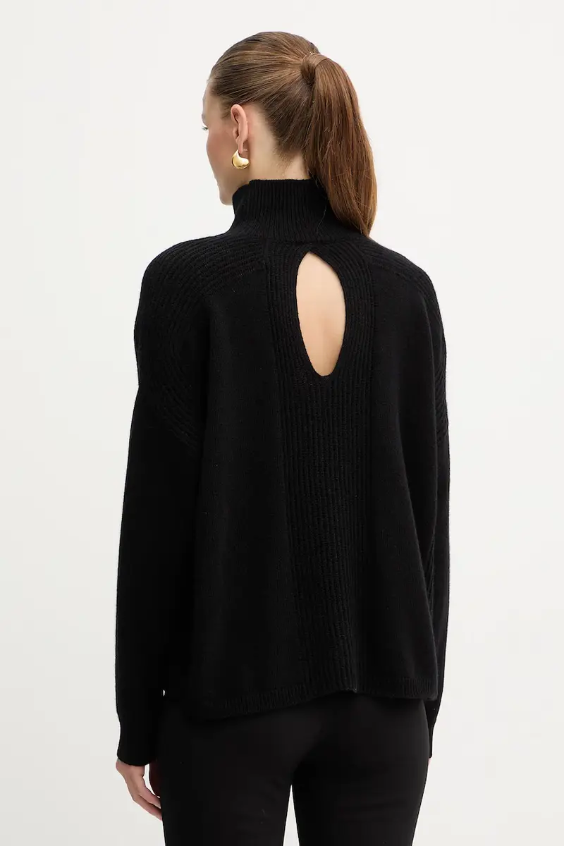 maglione in lana donna colore nero MF5059 MS009 miniatura 3