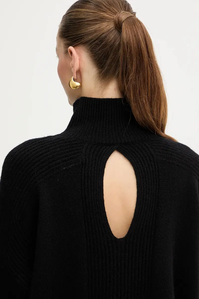 maglione in lana donna colore nero MF5059 MS009 miniatura 5