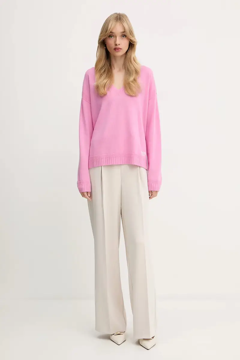 maglione in lana donna colore rosa TF5180.MS026 miniatura 2