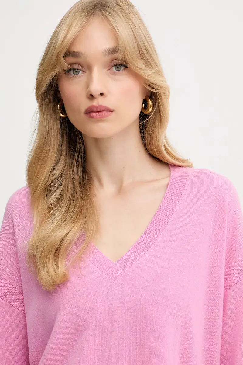 maglione in lana donna colore rosa TF5180.MS026 miniatura 4