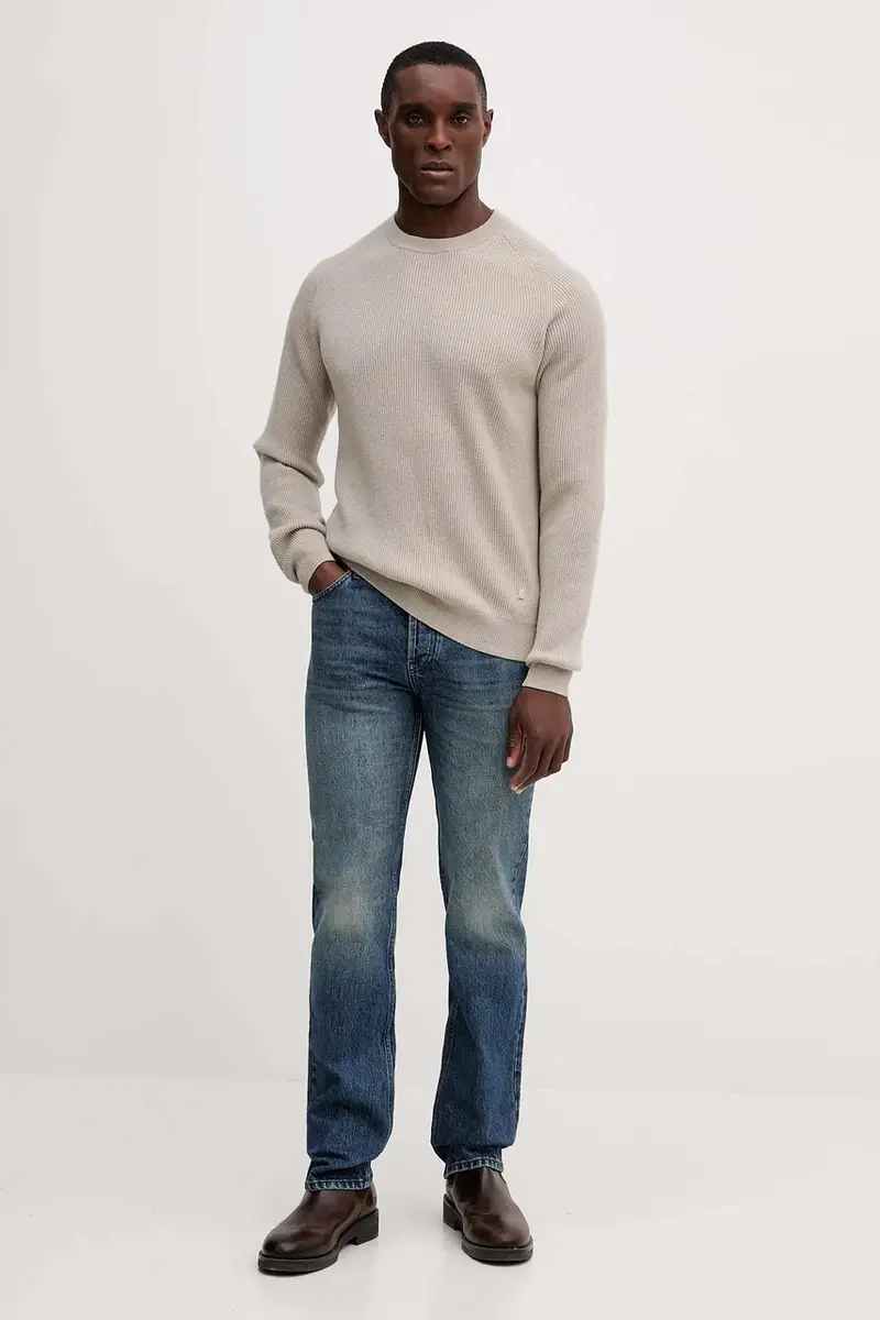 maglione in lana uomo colore beige QF5168.MA23P miniatura 2