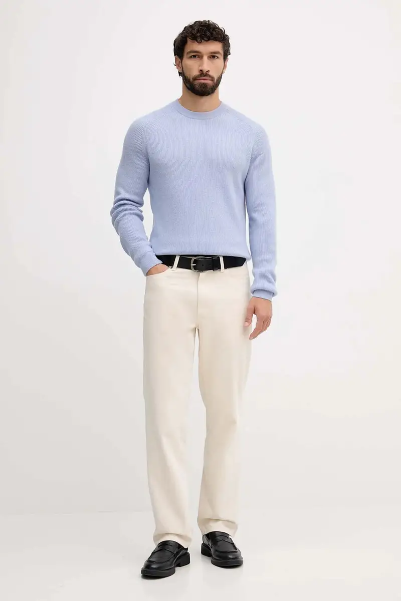 maglione in lana uomo colore blu QF5168.MA23P miniatura 2