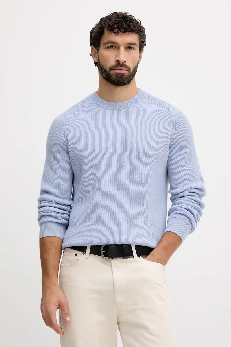 maglione in lana uomo colore blu QF5168.MA23P