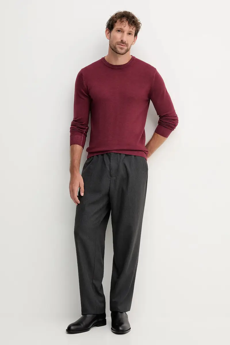 maglione in lana uomo colore granata QF4022 MA21P miniatura 2