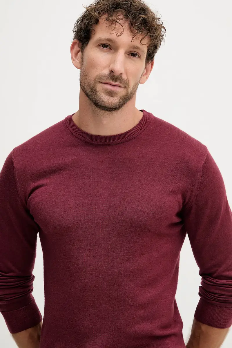 maglione in lana uomo colore granata QF4022 MA21P miniatura 4