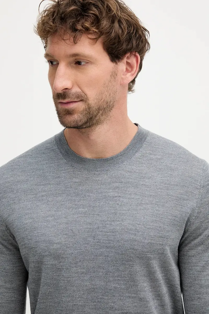 maglione in lana uomo colore grigio QXX068.MA27P miniatura 4