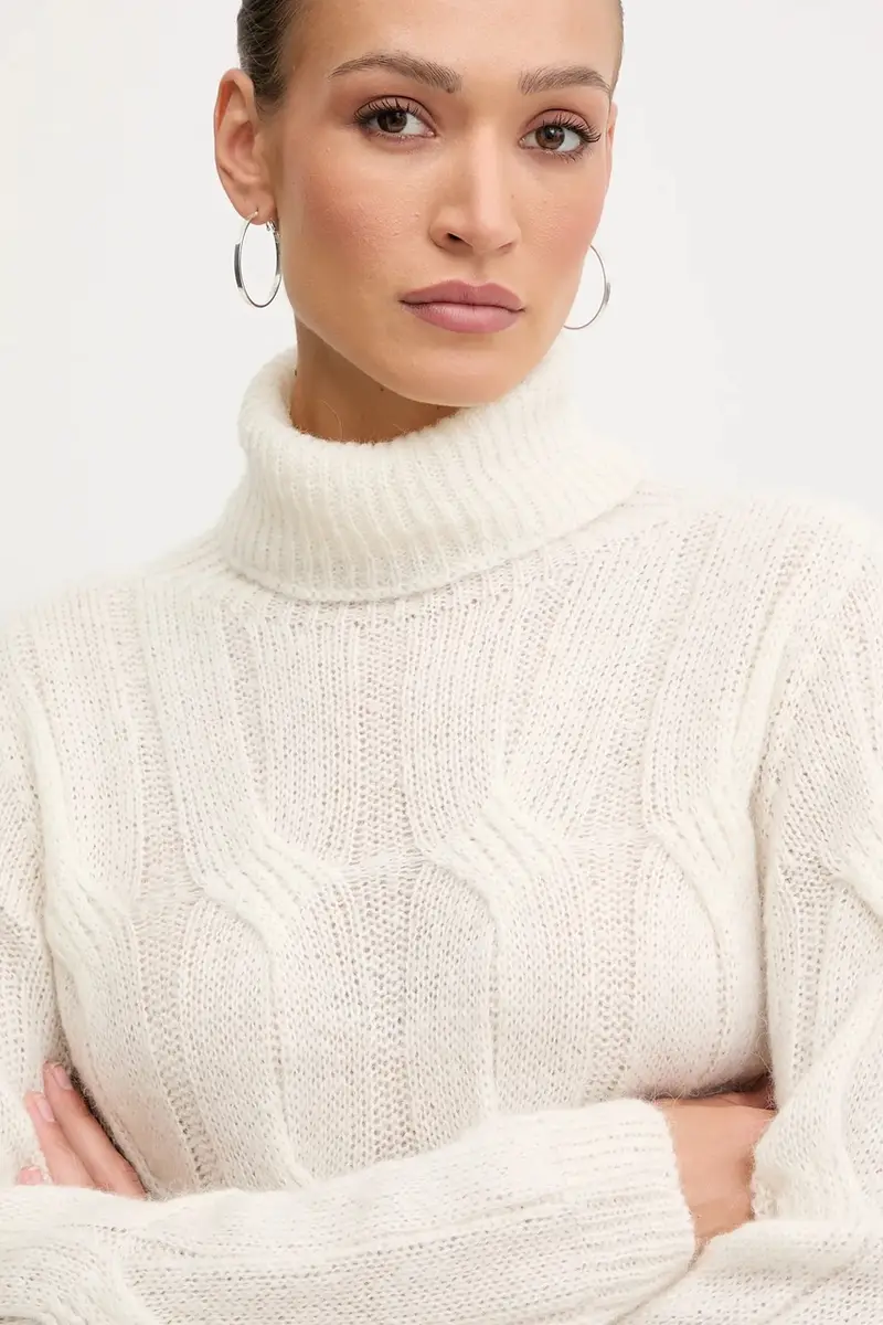 maglione in misto lana donna colore beige MF5490 MA60Q miniatura 4