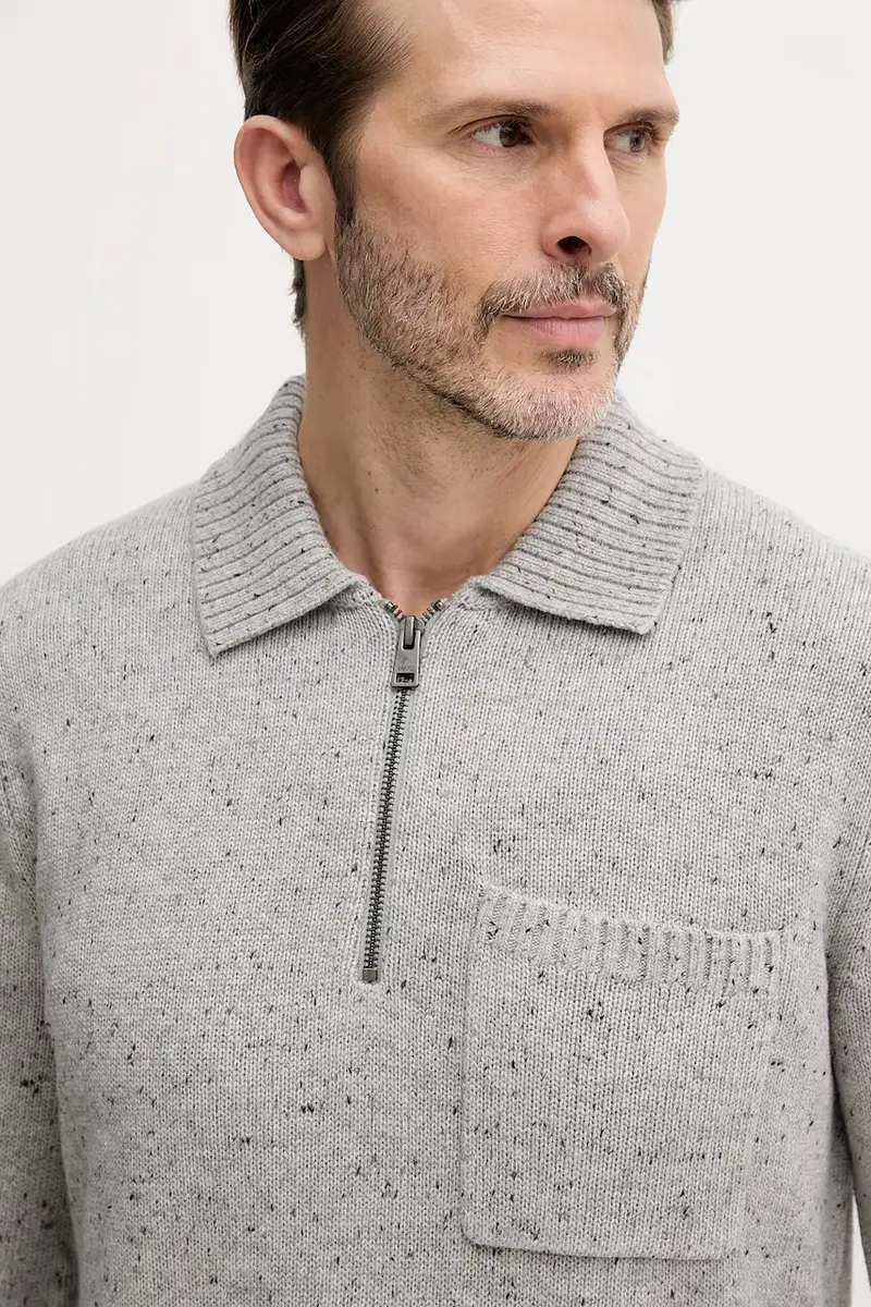 maglione uomo colore grigio QF5184.MA13R miniatura 4