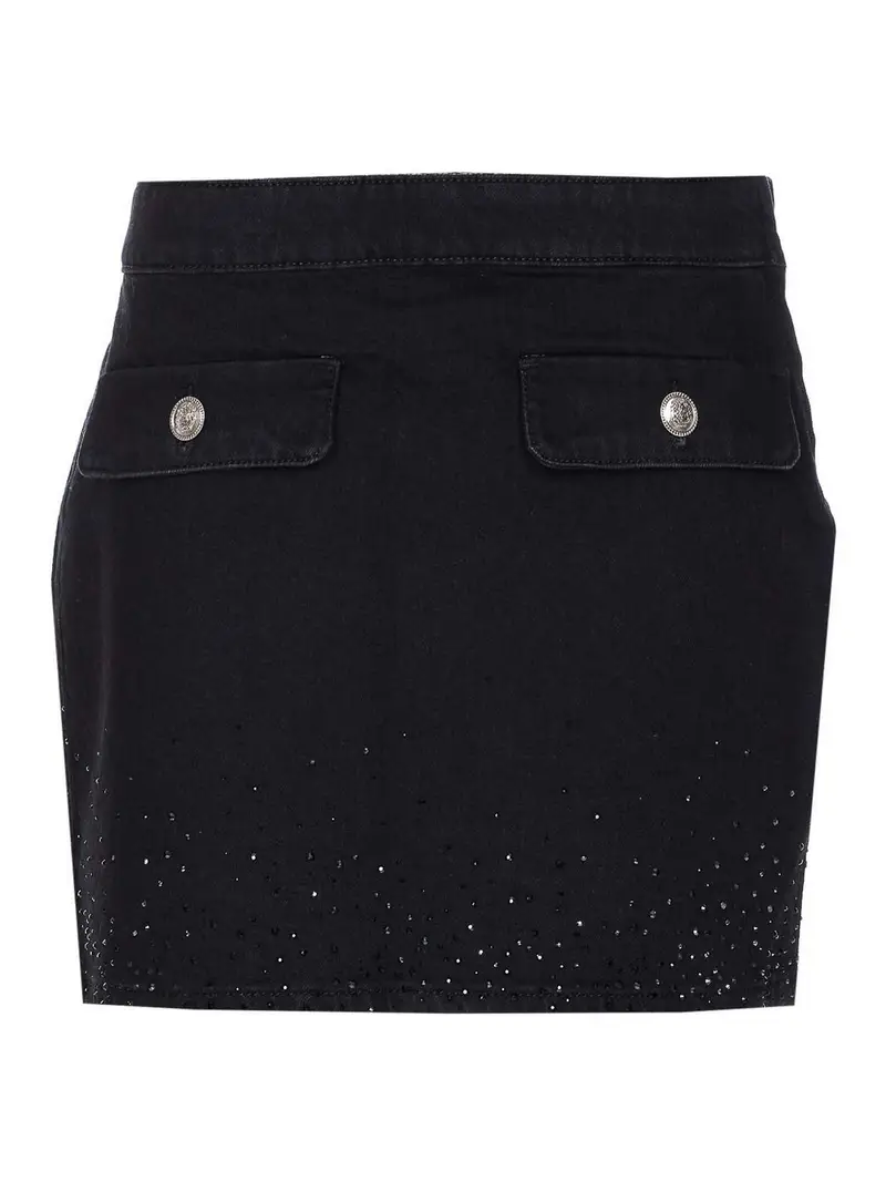 Mini gonna in denim Nero