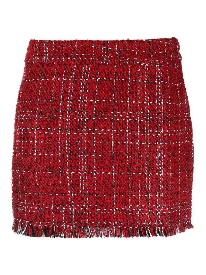 Minigonna a vita alta Rosso