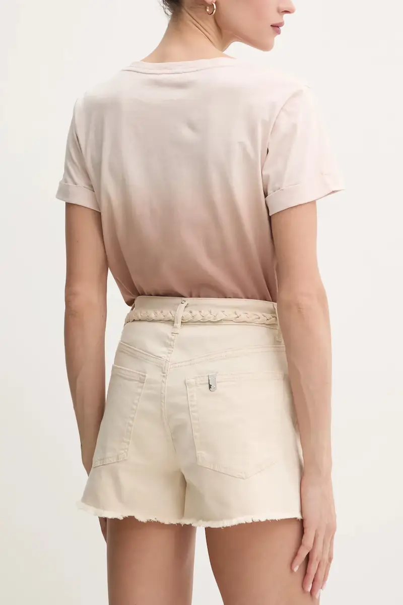 pantaloncini donna colore beige con applicazione WA5460.T4033 miniatura 3