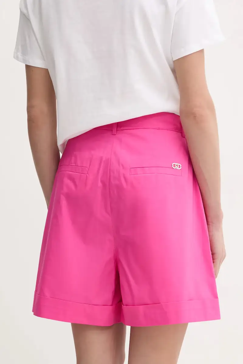 pantaloncini in cotone donna colore rosa WA5175.T4853 miniatura 3