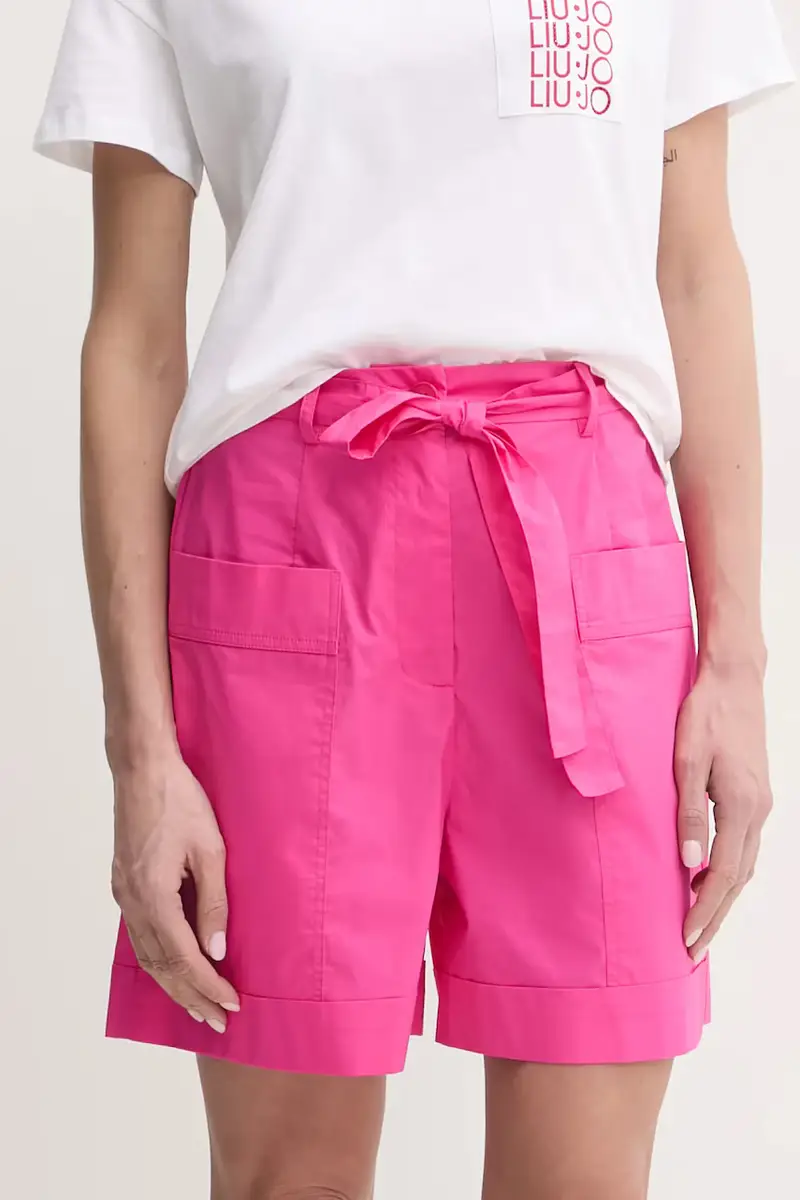 pantaloncini in cotone donna colore rosa WA5175.T4853
