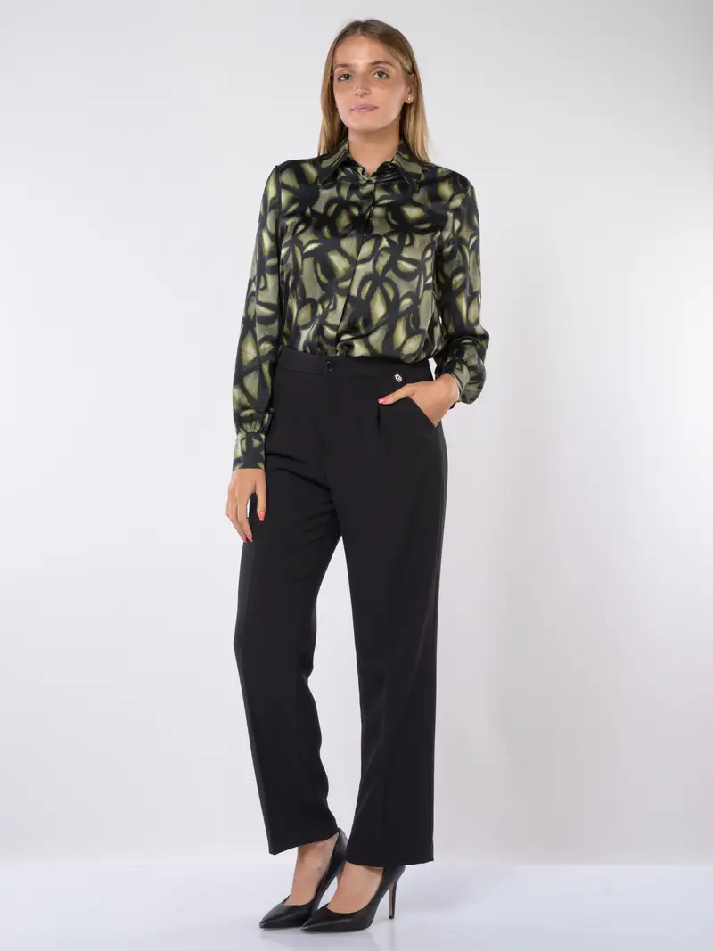 pantalone da donna Liu Jo con elastico e pinces NERO miniatura 2
