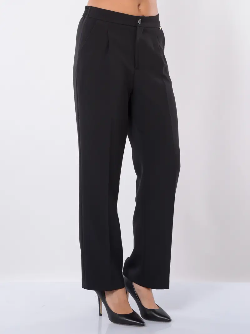 pantalone da donna Liu Jo con elastico e pinces NERO