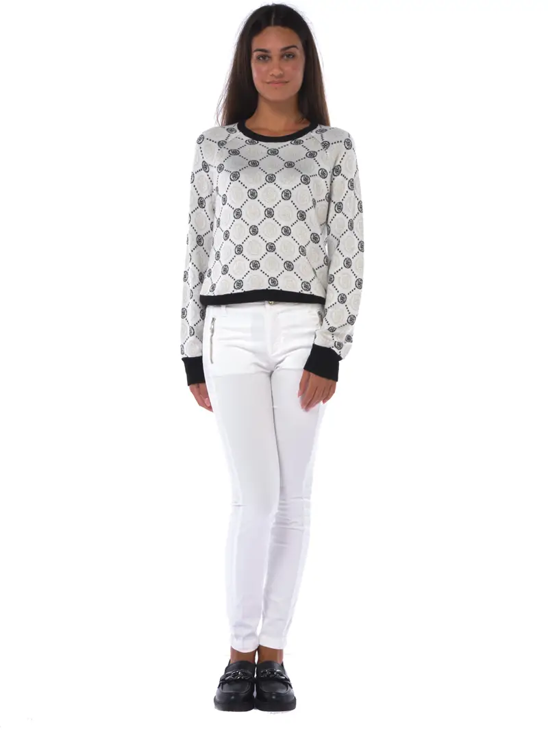 pantalone da donna Liu Jo con tasche ed elastico Bianco miniatura 2