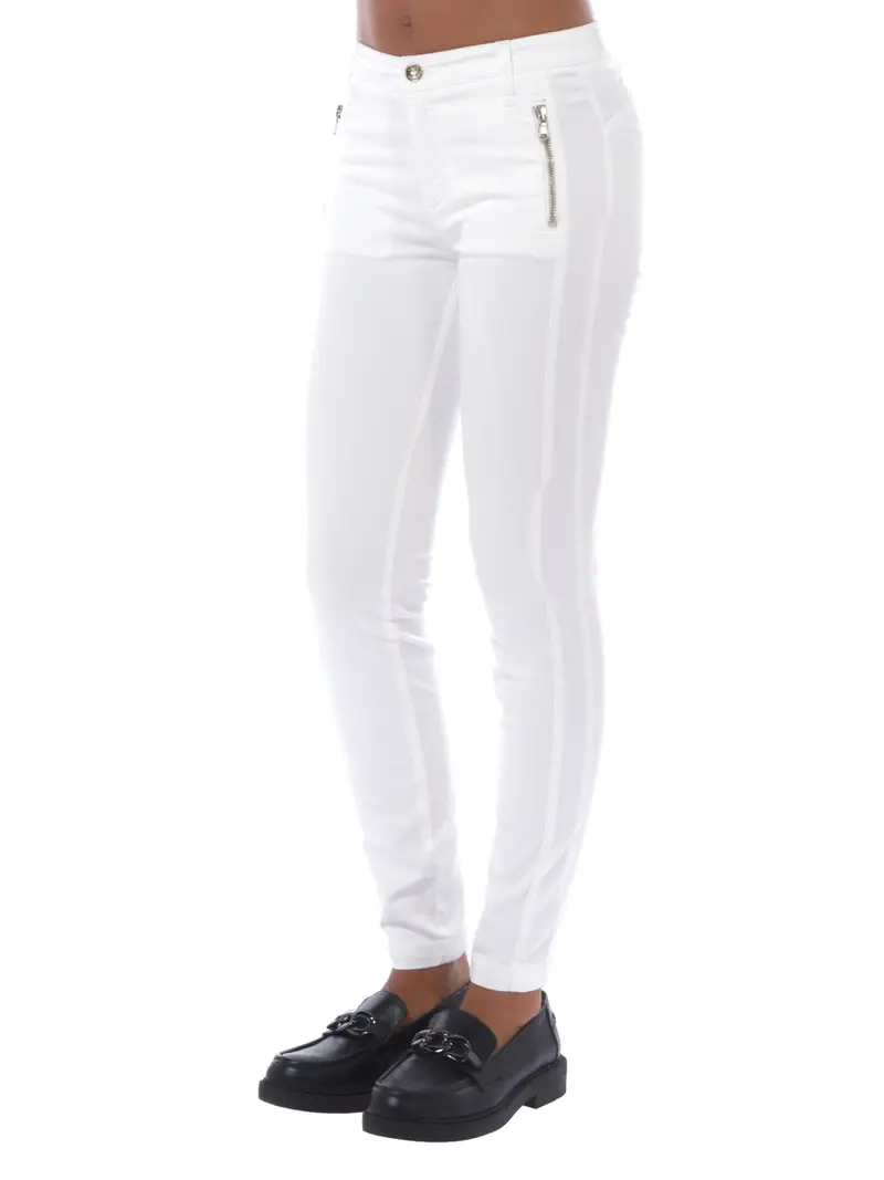 pantalone da donna Liu Jo con tasche ed elastico Bianco