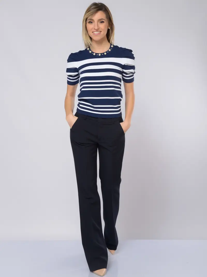 pantalone da donna Liu Jo dritto in tessuto tecnico Blu miniatura 2