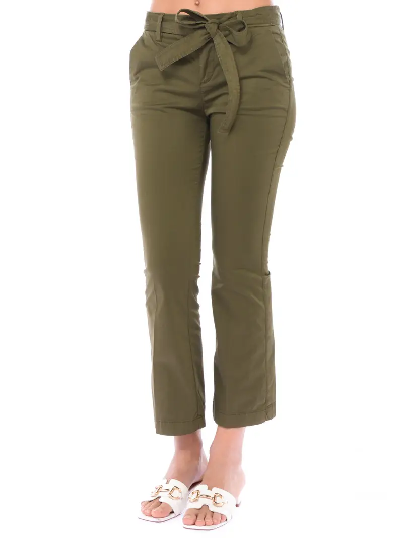 pantalone da donna Liu Jo mini flare con cintura Verde