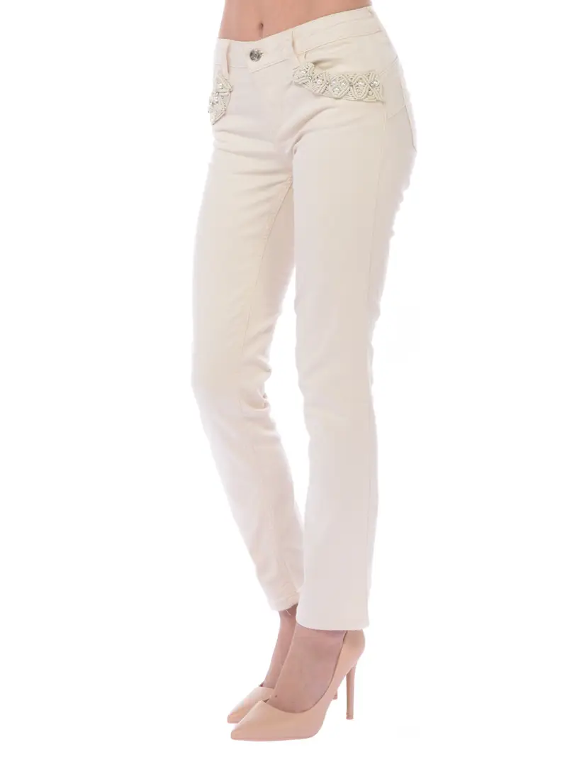 pantalone da donna Liu Jo Skinny con applicazioni BEIGE