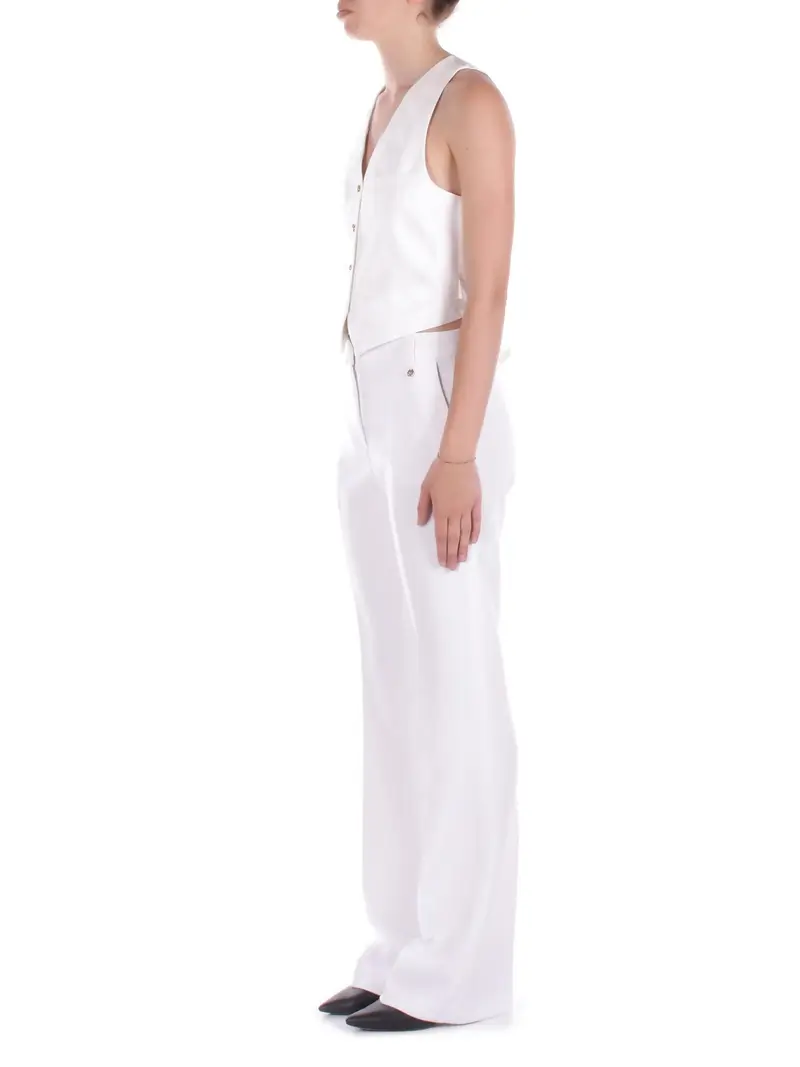 Pantalone Donna LIU JO White Pantalone fit & flare miniatura 2