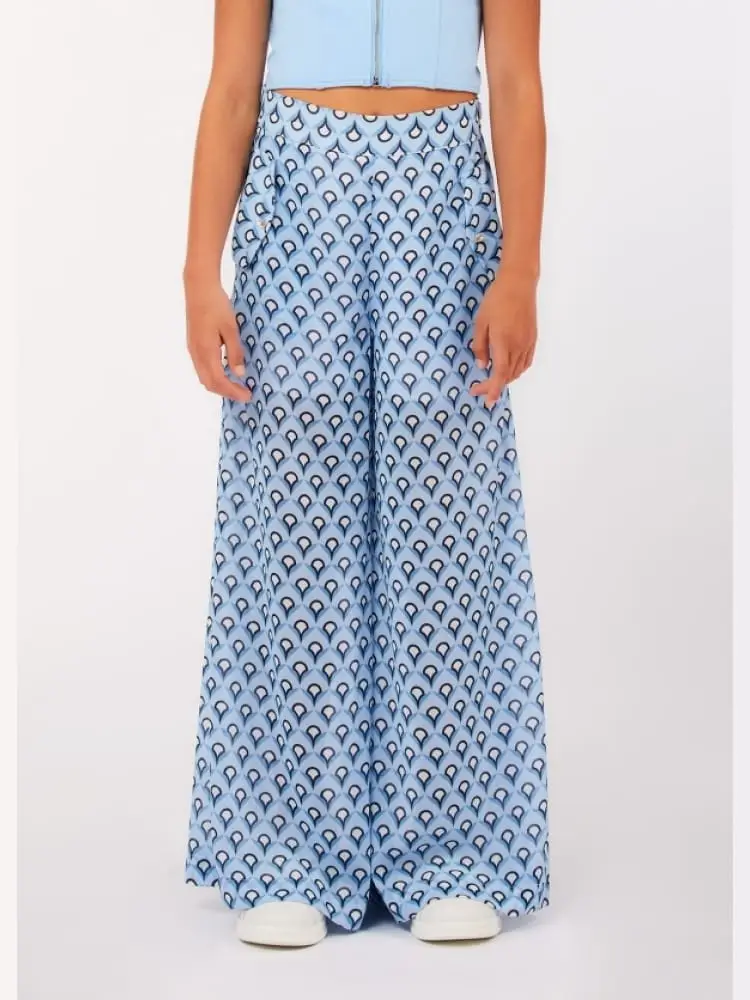 pantalone junior celeste vestibilita palazzo