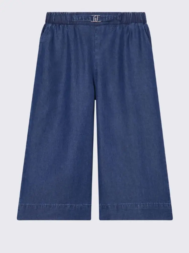 pantalone kids/junior blu in denim largo