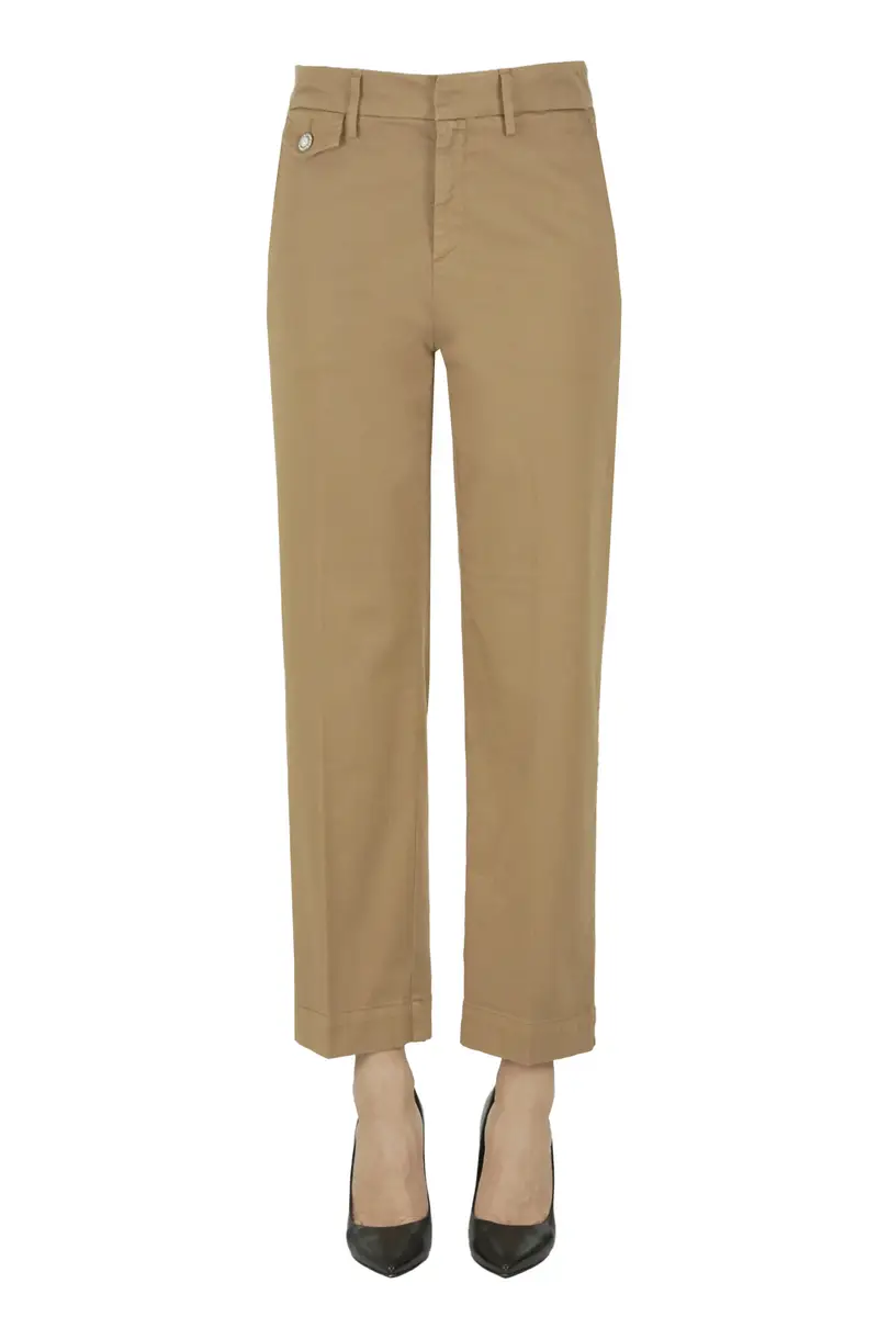 Liu Jo Pantaloni chino cammello in cotone
