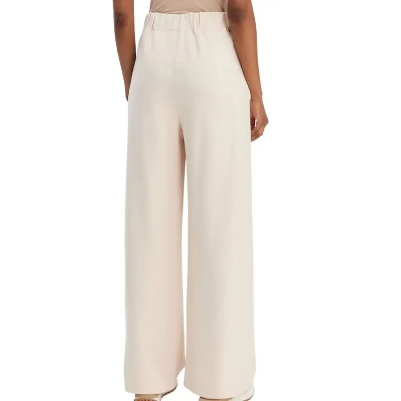 pantaloni da donna in jersey punto milano con dettaglio catena sul davanti champagne miniatura 2