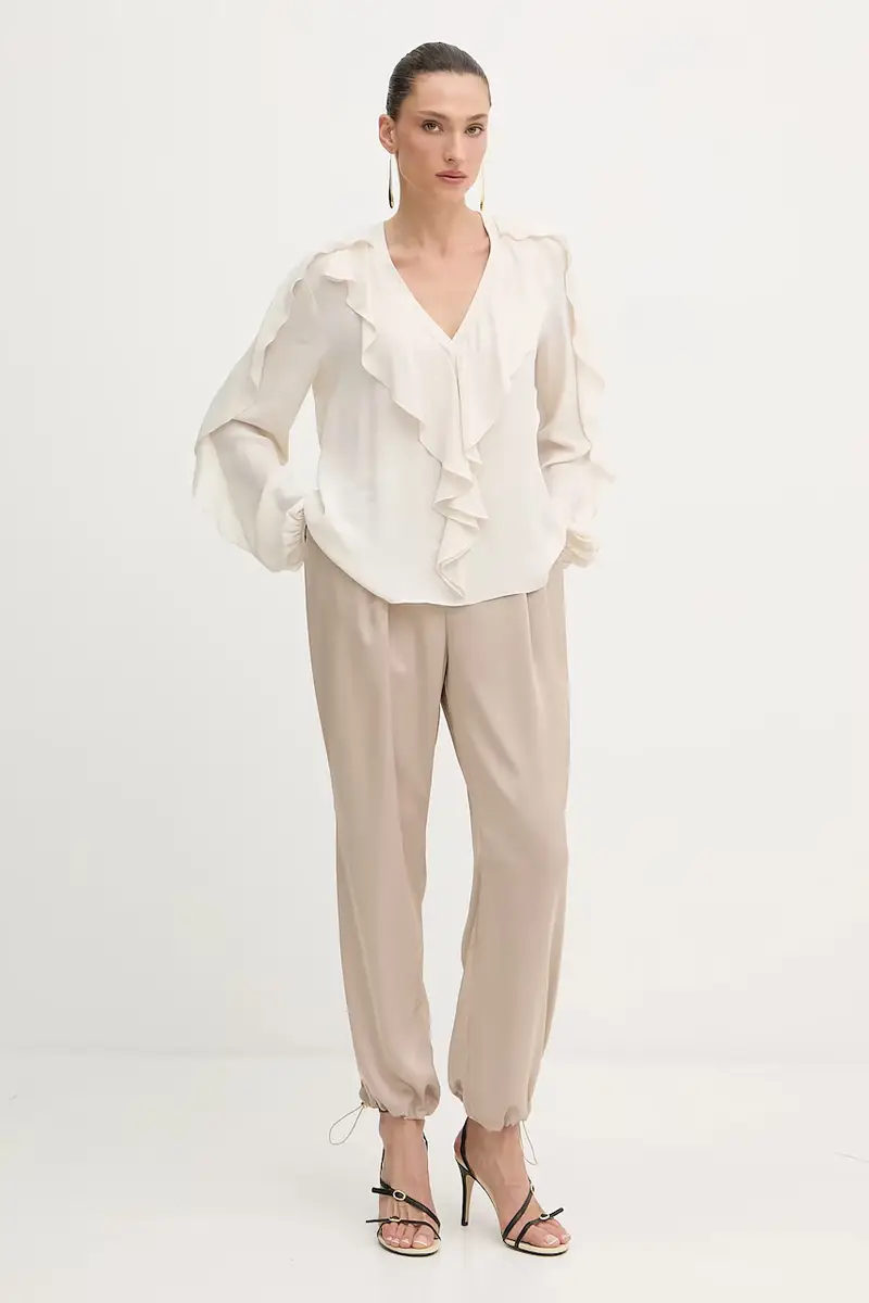 pantaloni donna colore beige TF5192.T004A miniatura 2